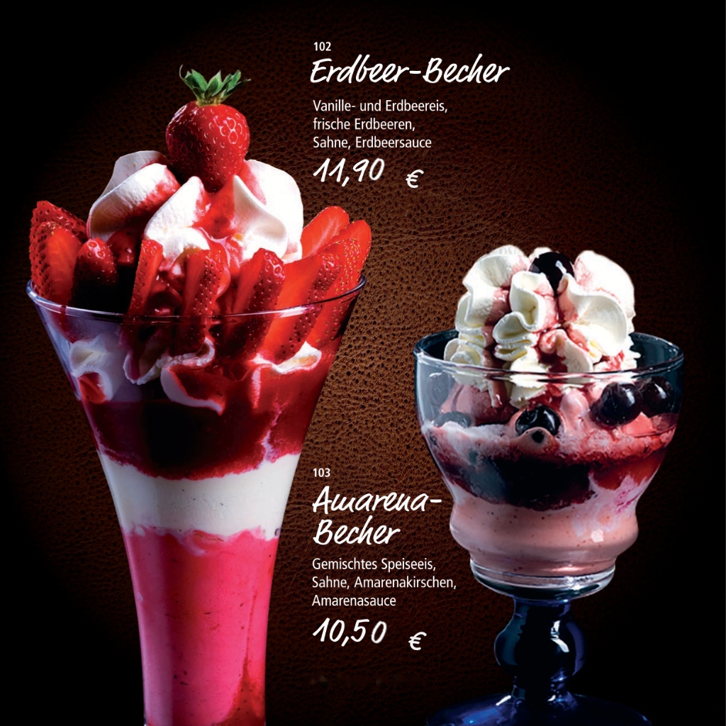 Eisbecher-Spezialitäten (Erdbeer- & Amarena-Becher)