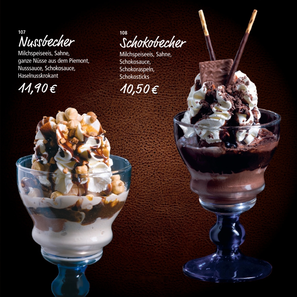 Eisbecher-Spezialitäten (Nuss- & Schokobecher)