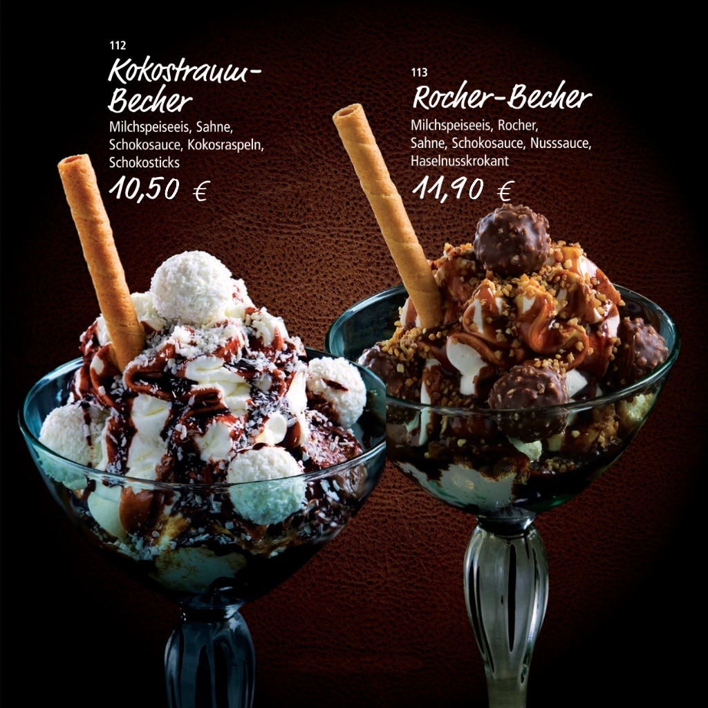 Eisbecher-Spezialitäten (Kokostraum- & Rocher-Becher)